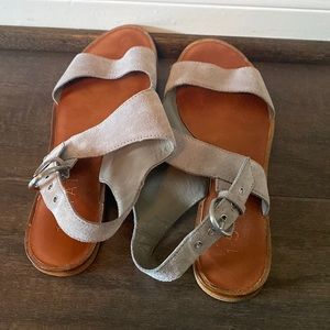 Grey suede sandal